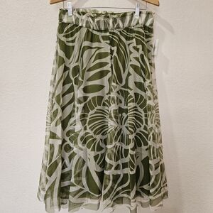 Cato Women's Floral Leaves Tropical Lined Lace Skirt Size Medium Beach NWT